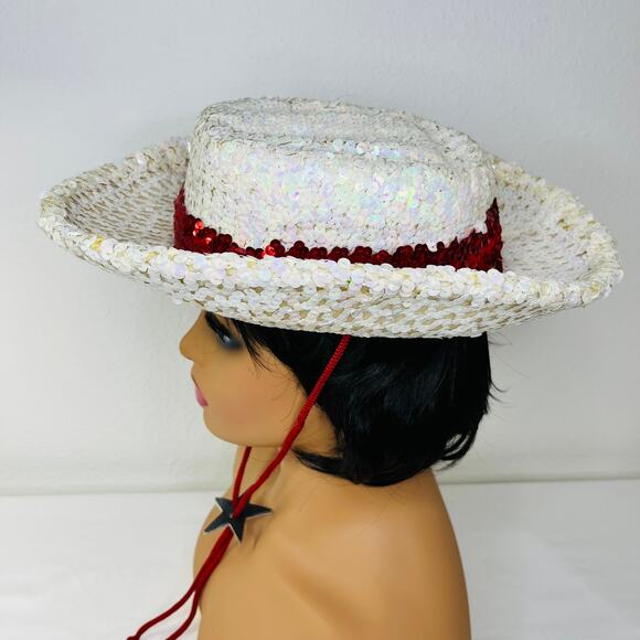 Vintage Floyette Originals Dallas Sequin Hat Dance Drill Team Small Cowboy Style main image 8